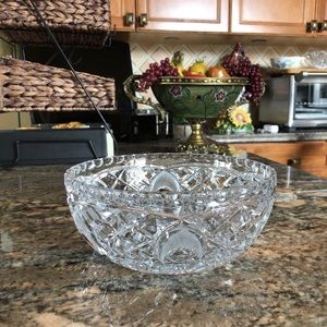 Heavy Sparkling Traditional Crystal Bowl 8”
